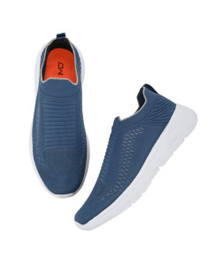 stylish walking wear flying knitt sports shoes for men Blue